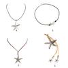 Starfish Pendant Necklace Beach Choker Jewelry Bohemian Wax Rope Chain Necklace