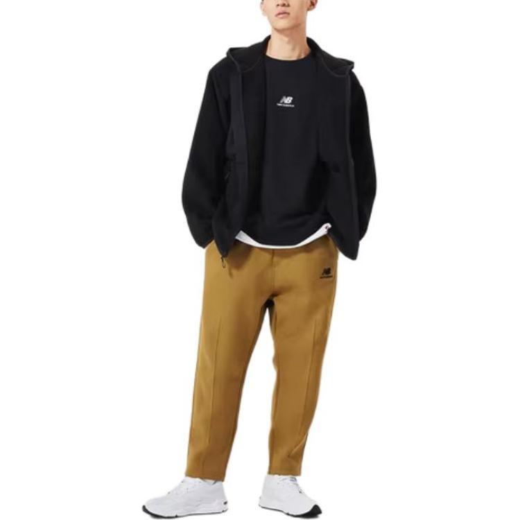 New Balance Alphabet Splicing Contrasting Colors Hooded Jacket Asia Sizing 'Black' Men's AMJ13382-BK