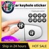 Car Stickers For Alfa Romeo 8pcs Car Door Keyhole Protection Stickers Lock Core Decal For Alfa Romeo GT Stelvio F1 Brera Volante