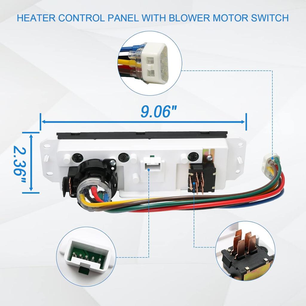 HVAC A/C Heater Control Panel With Blower Motor Switch For 1999-2004 Jeep Wrangler TJ Replace# 55037473AB, BL101, HS-373