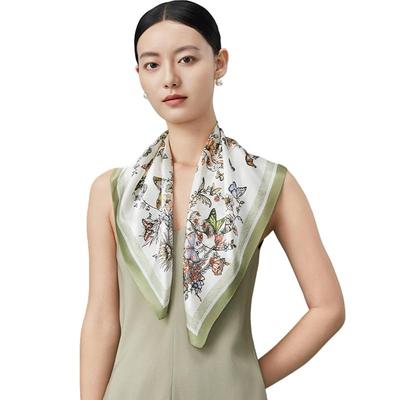 Shanghai Story 100% Mulberry Silk Printed Square Scarf