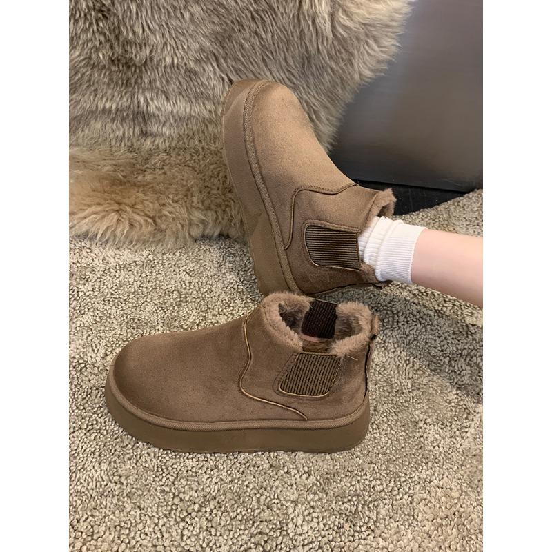 Thick-soled snow boots women's winter 2 new velvet thickened warm boots bread women's shoes big cotton shoes