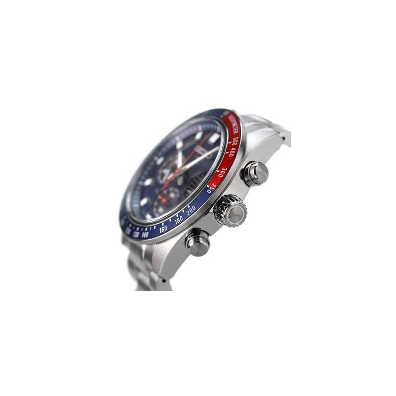 SEIKO 100 meters waterproof solar Quartz Steel Strap 41.4mm men's watch blue dial SBDL097