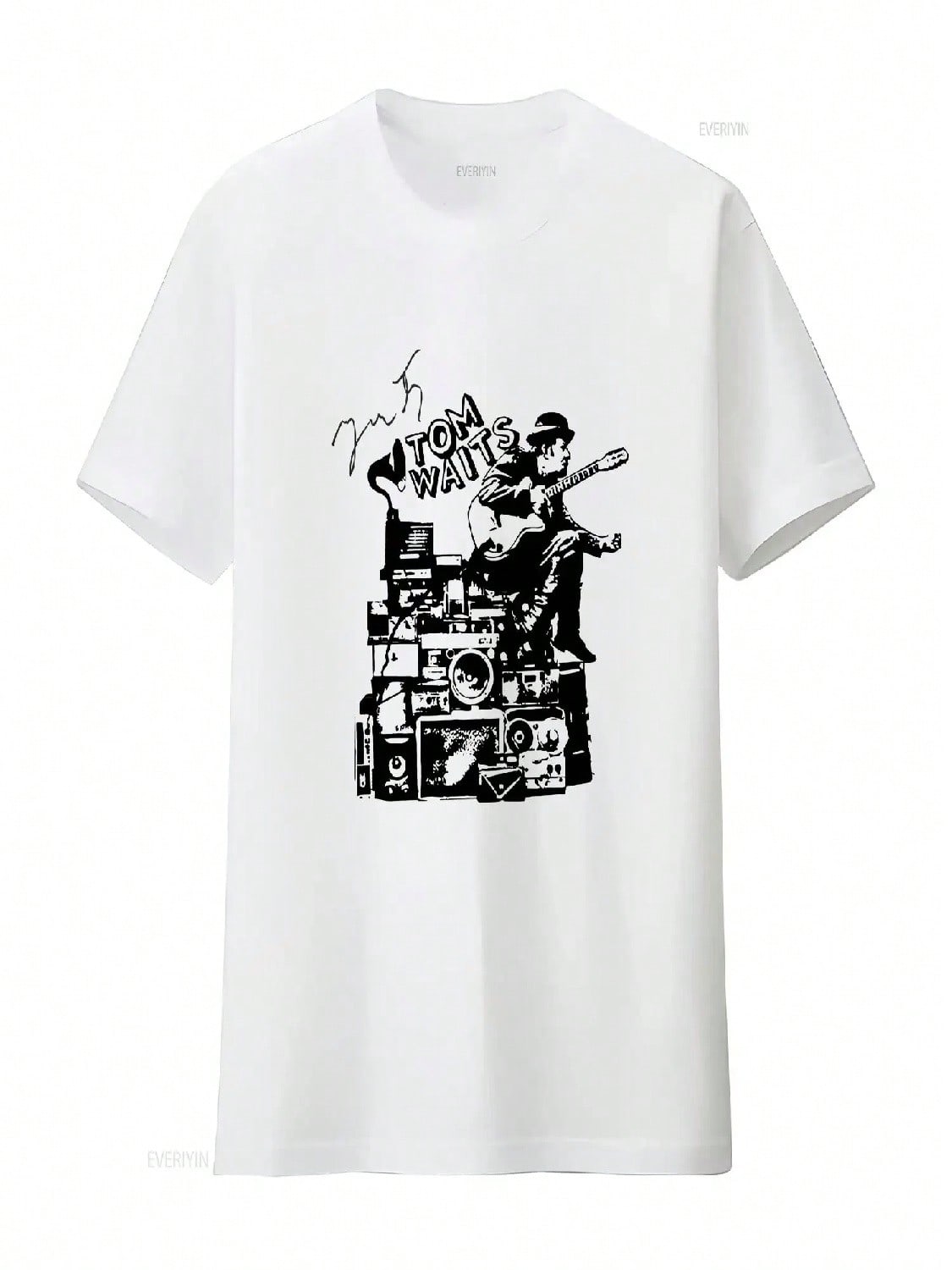 Rare Tom Waits Singer For Fan S 23XL White T Shirt Vintage Washed Streetwear Comfortable Slightly Top For Everyday Wear S разноцветный