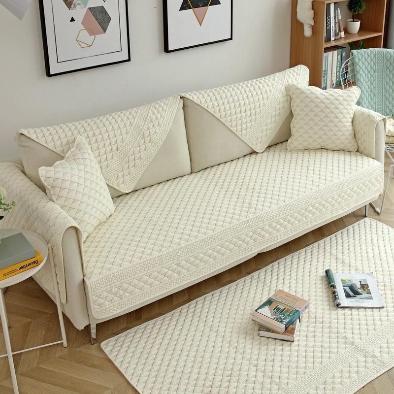 Nordic Sofa Cushion Fabric Spring and Summer Solid Color American Non-slip All-inclusive Sofa Cover Cover Four Seasons Armrest Cover
