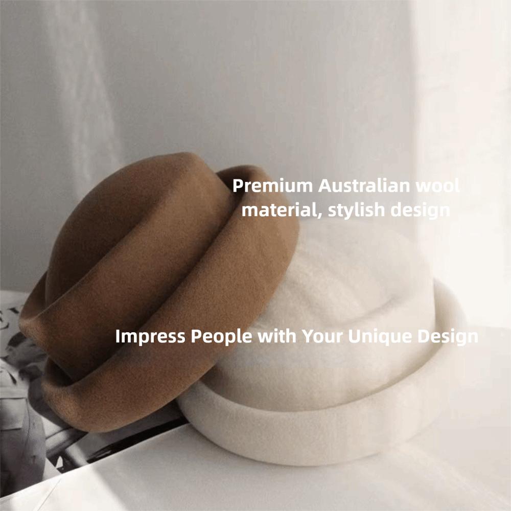 Adjustable Top Hat for Women 100% Wool Millinery Berets Trendy Wool Cap  for Party