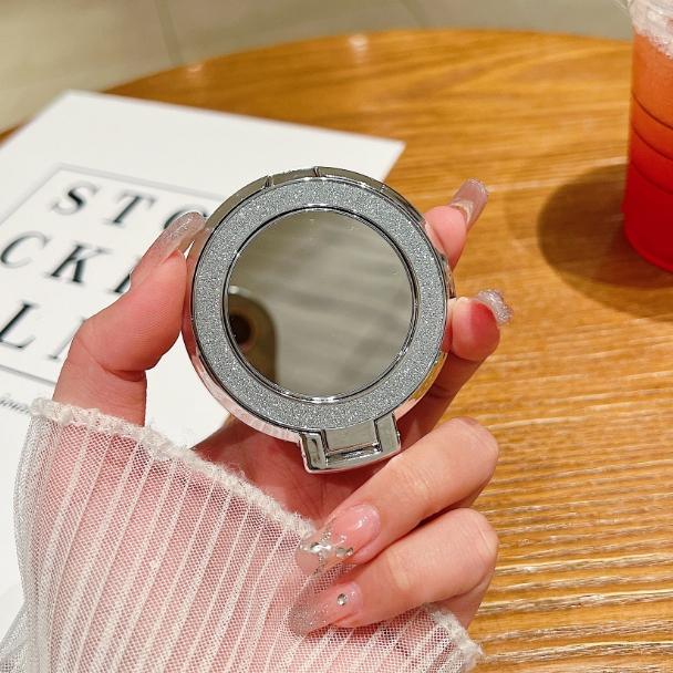Glitter Mobile Phone Holder Ring Grip Round Mirror Cellphone Mount Stand for iPhone Samsung Xiaomi Universal Phone Kickstand
