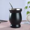 304 Stainless Steel 8Oz Matai Cup Gourd Shaped Tea Cup with Straw Spoon Heat Insulation Water Cup