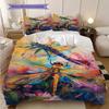 Flowers and Insects Pattern Bedding Quilt Set Quilt Cover Pillowcase Home Decoration Birthday Gift (1 * duvet cover + 2 * pillowcase, without core)