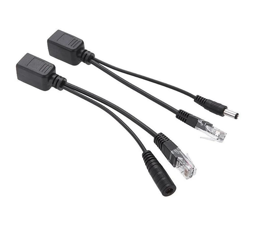 10pcs(5pair) POE Splitter POE Switch POE Cable Adapter Tape Screened 5V 12V 24V 48V Power Supply Cable 5.5*2.1mm