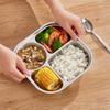 Wuhe Stainless Steel Divided Lunch Plate for Kids with Lid and Spoon