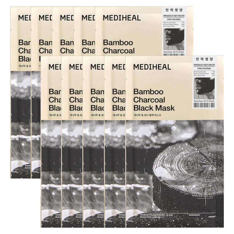 

MEDIHEAL Bamboo Charcoal 4D Black Mask – Firming & Nourishing (10 Sheets)