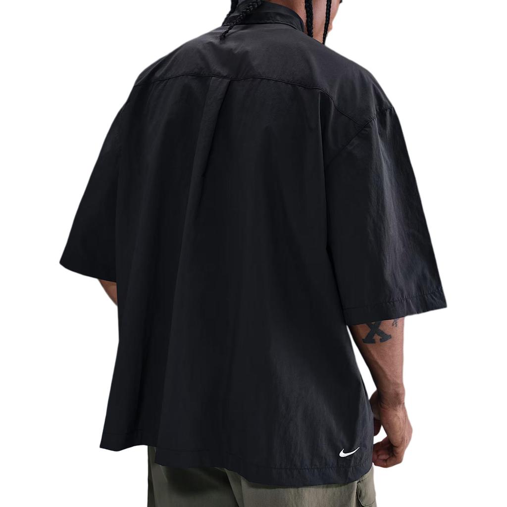 Nike Logo Short Sleeve Loose Button Shirt Men shirts HJ2883-010