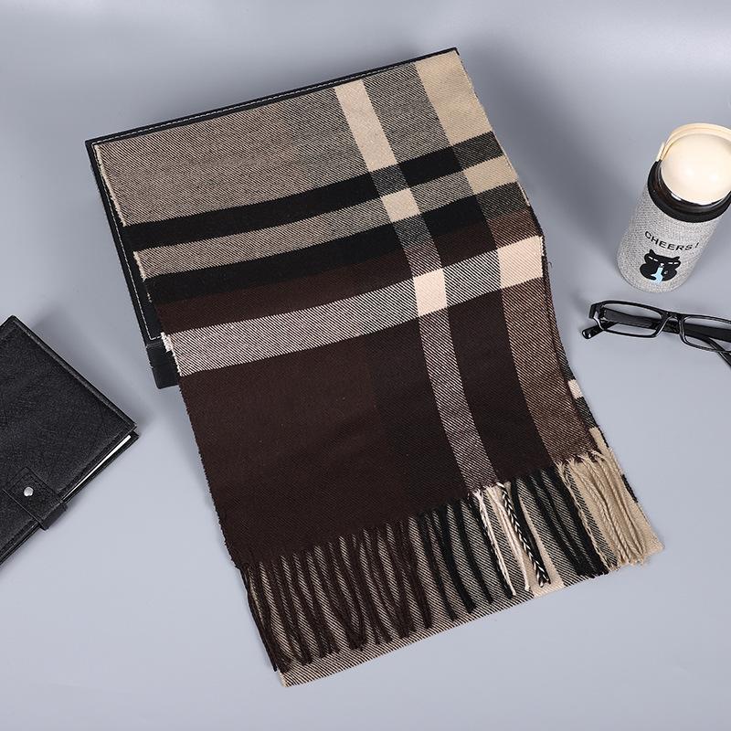 Men'S Scarves Are Versatile, Autumn And Winter Plaid Lengthened And Thickened Scarves, Couple Scarves, Warm Shawls For Women