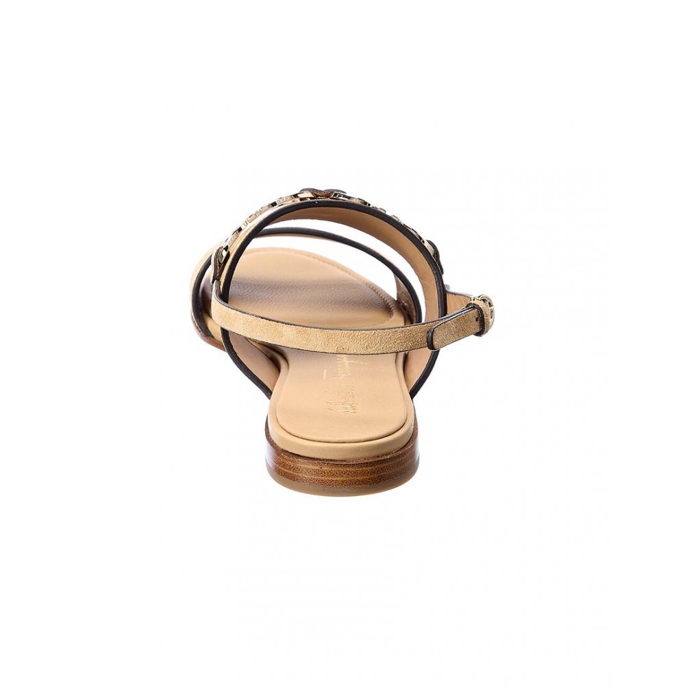 Ferragamo Salvatore Ferragamo Chaim Suede Sandal Brown