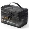 Women Clear Mesh Cosmetic Bag Dual Layer Travel Toiletry Bags Make Up Organizer Waterproof Brushes Holder Pouch