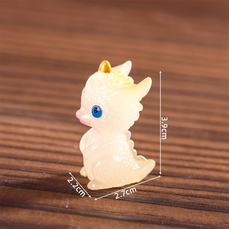 Mini Luminous Zodiac Dragon Figurine Simulation Loong Ornament Micro Landscape Car Interior Home Desktop New Year Decoration