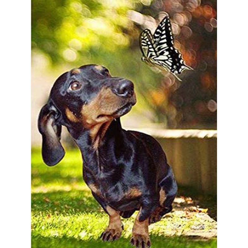 5D DIY Diamant Malerei Hund voller Runde Diamant Stickerei Tier Mosaik Strass Kit Dekor für Zuhause