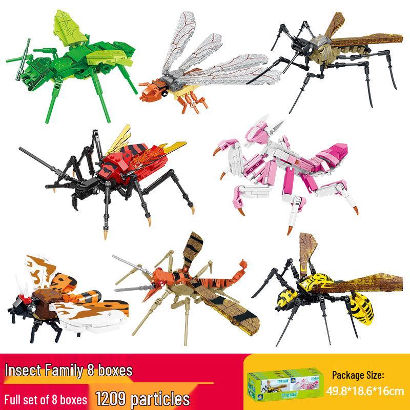 Kai Zhi Compatible Lego Insect Toy: Mantis Model Building Blocks for Kids, Educational Animal Jigsaw Puzzle Gift