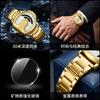 Fashion Men Irregular Tonneau Shape Quartz Watch Creative Rotating Dial Stainless Steel Bracelet Wristwatch