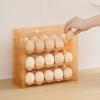 Fridge Egg Storage Box Three Tiers Large Capacity Space-Saving Egg Organizer Refrigerator Side Door Egg Dispenser
