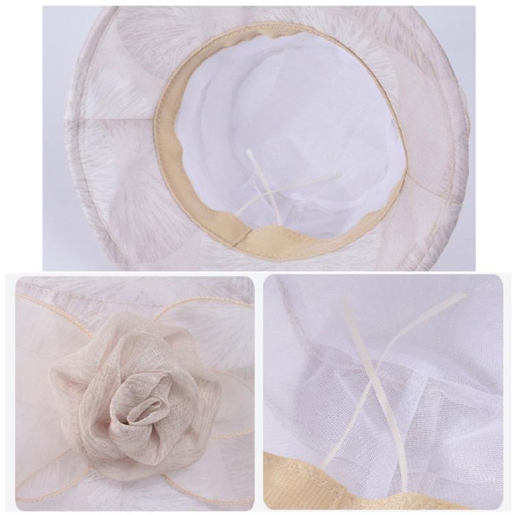 Women's Breathable Sun Hat with Delicate Flower Decoration Foldable and Convenient for Everyday Wear and Travel