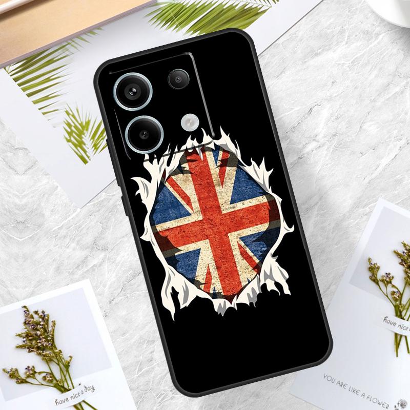 England British UK Union Jack Flag Case For Redmi Note 13 Pro Plus 12 11 10 9 Pro 9S 10S 11S 12S 10A 9C 10C 12C 13C Back Cover