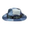 Color Matching Embroidered Jazz Hat Peach Heart Retro Western Cowboy Top Hat Stage Catwalk Concave Stage Hat