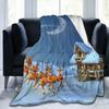 3D Print Merry Christmas Blanket Sofa Cover Throw Santa Claus Xmas New Year Blanket Fleece Warm Bed Blankets for Bedroom Couch