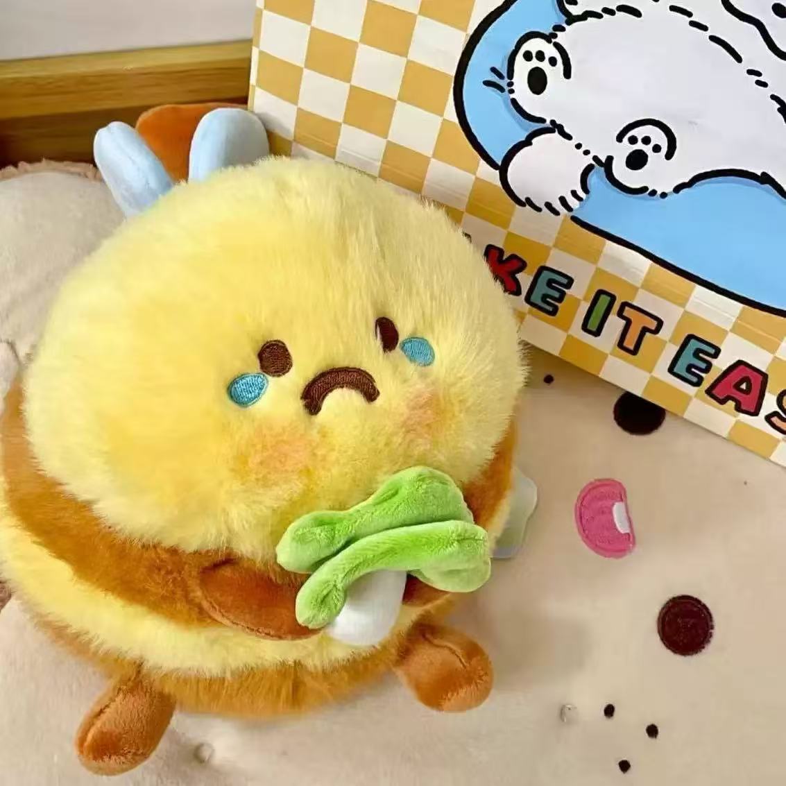 

20Cm Cute Sha Bee Plush Toys Pendant Cai Bee Plush Super Plush Honey Jar Plush Doll Bed Sleep Pillow Birthday Gifts For Kids