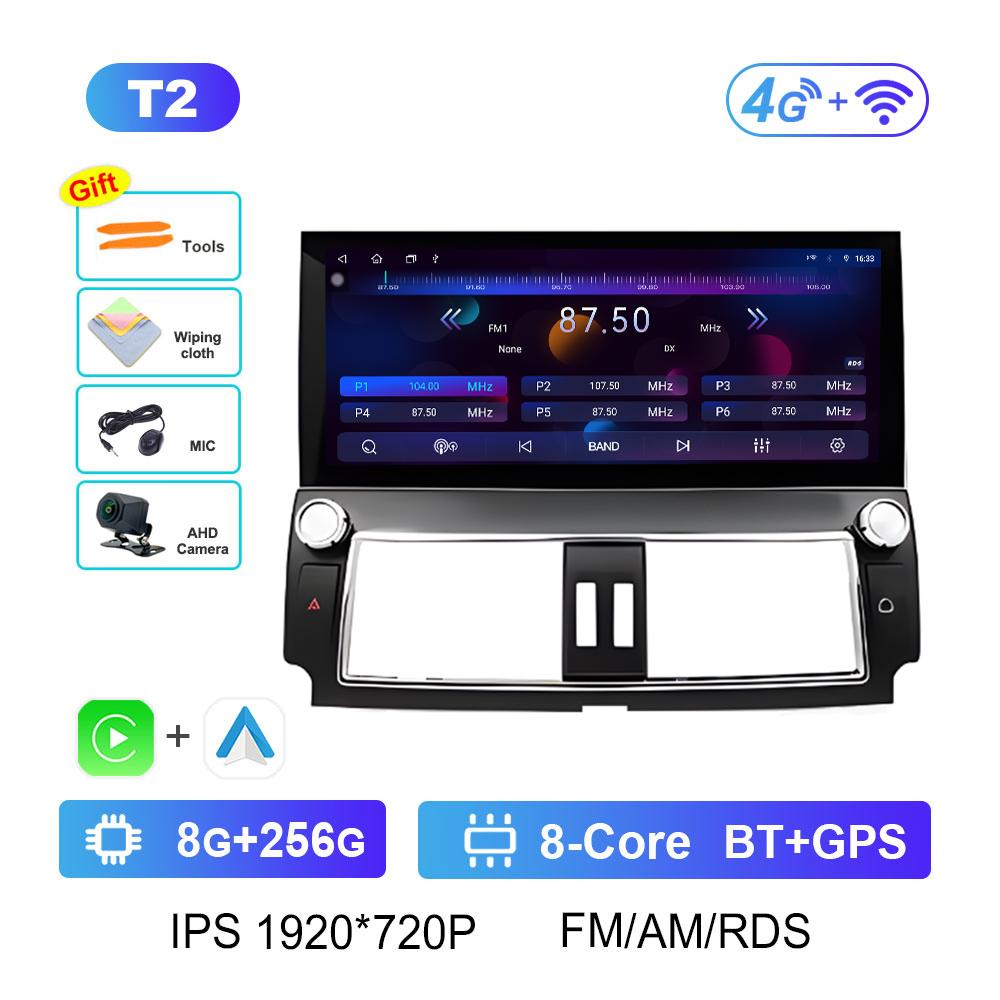 For Toyota Prado 2014 GPS Navigation Android Intelligent System Car Multimedia Video Radio Player Wireless Carplay Touch Screen