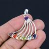 Natural Seven Chakra Gemstone Pendant, 925 Sterling Silver, Handmade Gemstone Pendant Jewerly Gift For Valentine's Day