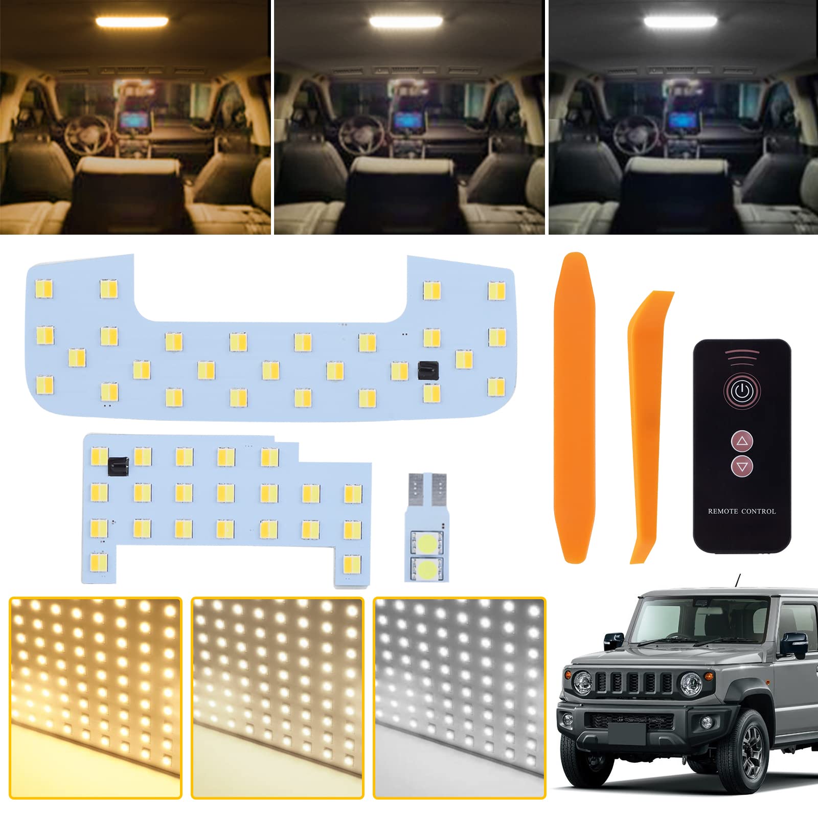 

Светодиодный плафон салона Jimny Новый пульт дистанционного управления Suzuki Jimny Sierra Интерьер Теплый и Дневной свет Светодиод OEM Без модификаций Включает инструменты для установки и