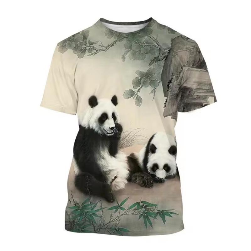 Summer Hot Selling Fashion 3D Printed T-shirt Cute Panda Design Casual Short Sleeved Comfortable Top