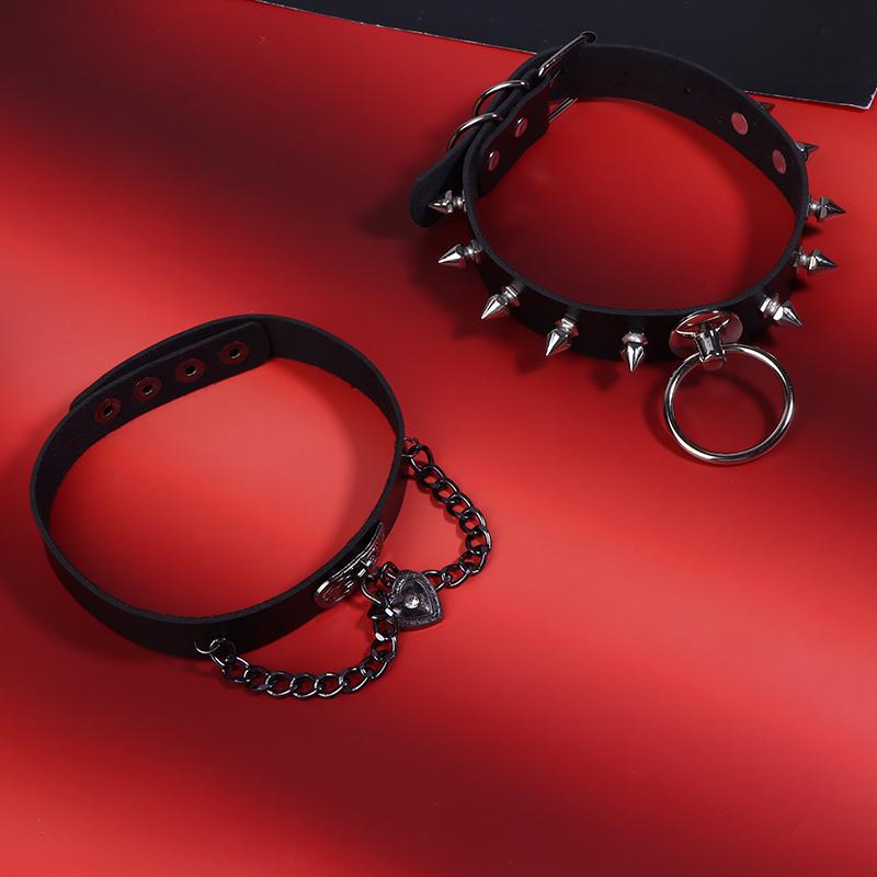 1 Stück Süß Kühl Cosplay Nieten Stern Punk Rock Gothic Damen Halsband Pu Leder Dorn Hip Hop Bondage Choker Schmuck