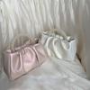 Spring and Summer New Fashion Joker Texture Pearl Pleated Clouds Pearl Sweet Pink Handbag Dinner Bag Bag Women's Handbag