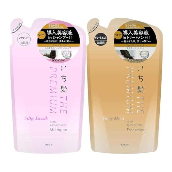 [Set purchase] THE PREMIUM [Silky Smooth] Introducing serum in shampoo refill 340ml | Non-silicon + THE PREMIUM [Shiny Moist] Introducing serum in