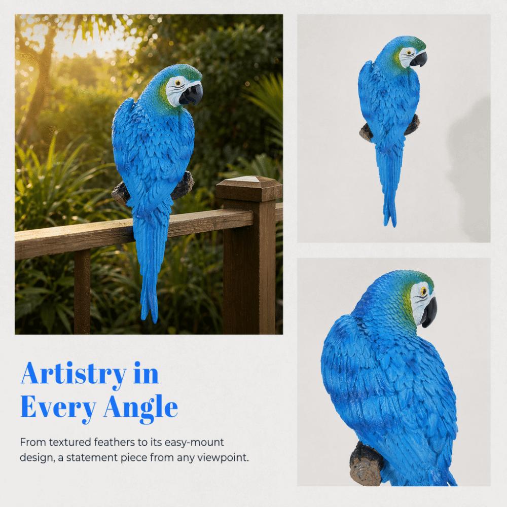 Resin Resin Bird Ornament 12.2 * 3.9 * 3.1in Blue & Red Lifelike Animal Figurine Bird Desktop Decoration Craft
