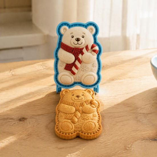 Timbri per Impasto Pressati a Mano per le Feste Stampo per Mini Torta di Natale, Stampa 3D in Rilievo Accessori Facili per la Cottura Stampo a Pressione Riutilizzabile Fai-da-te per Feste Regali da Cucina