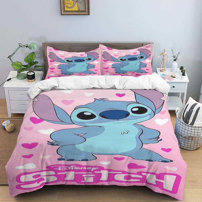 Multiple Sizes of Cartoon Stitch Duvet Cover and Pillowcase Sets - Home Decor, Creative Plus Size Bedding Sets Suitable for Boys