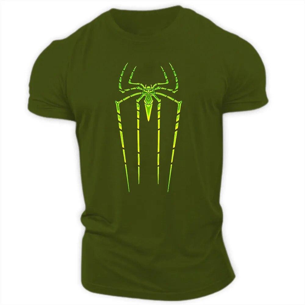 Summer Casual Sports Fashion 3D Printed Spider Adult Crewneck Short Sleeve Large Size Men's T-shirt Loose Quick Dry Comfortable