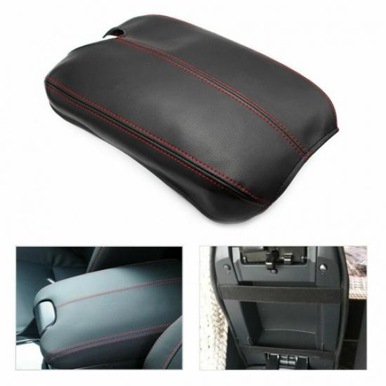 Fits 2008-2012 Honda Accord LEATHER Center Armrest Console Lid Cover 1*Black+Red