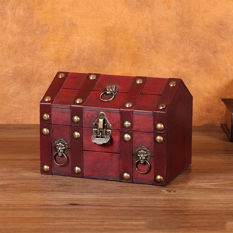 Traditional Wooden Storage Chest Dateless Locking System Compact Organizers Decorative Home Accent Storage Container
