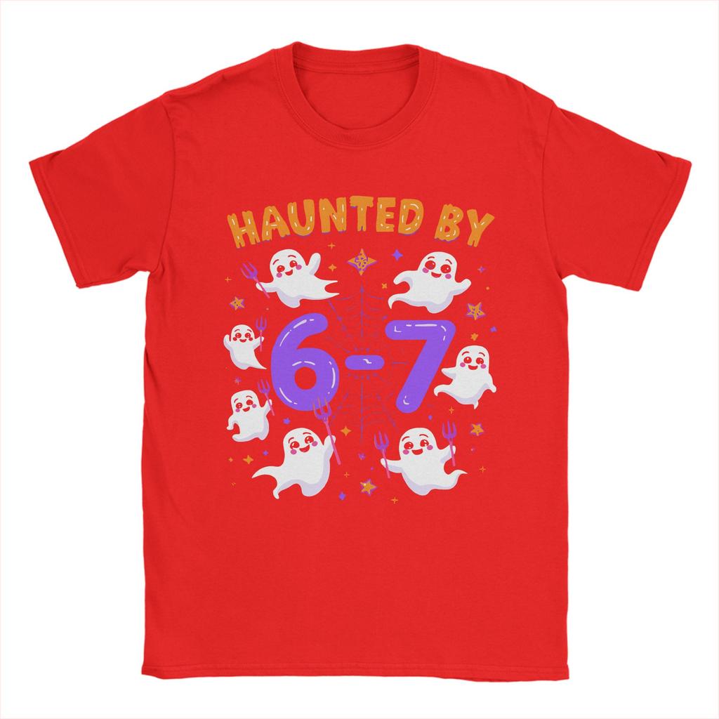 Haunted by 6-7 T-Shirt Summer Halloween 2025 Cotton T Shirts For Men Hip Hop Custom DIY Tee Shirt Short-Sleeve Awesome Clothes