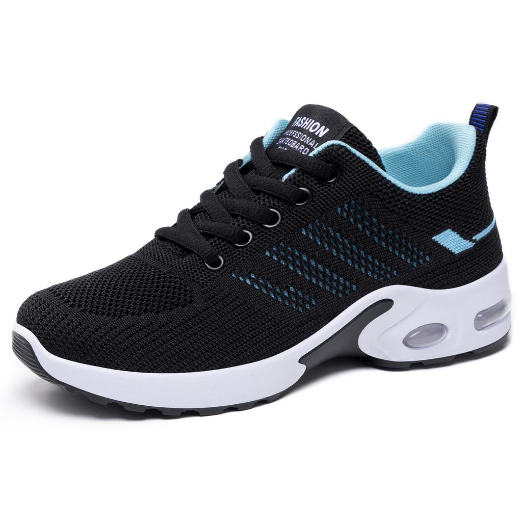 Sneakers Women's Shoes New Shoes Air Cushion Soft Sole Running Shoes Fly Woven Breathable Mesh Shoes Single Shoes