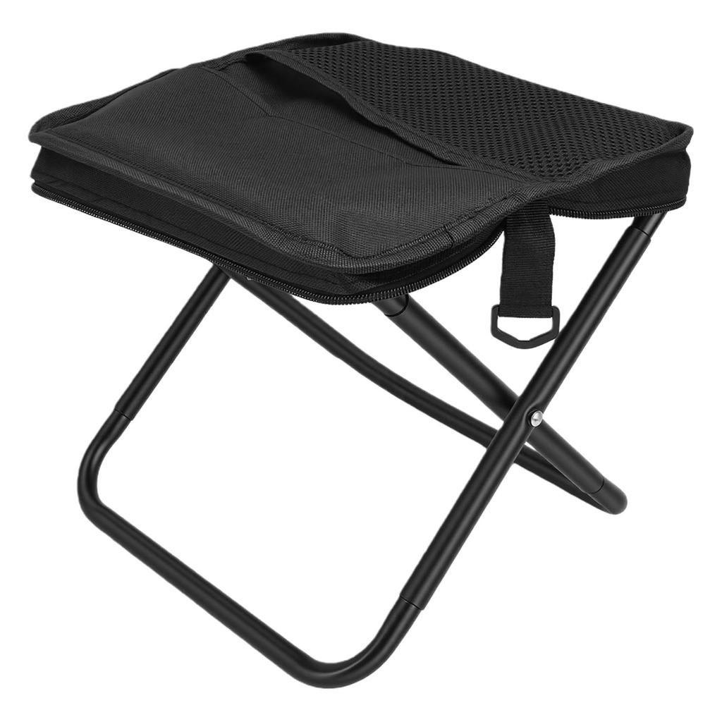 Small Portable Stool Oxford Cloth Steel Handbag Style Pocket Foldable Stool for Camping Travel Fishing Hiking Khaki