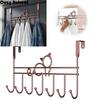 7 Hooks Over Door Hooks Punch-Free Space Saving Hanging Storage Rack Multifunction Good Load-Bearing Door Hanger Rack