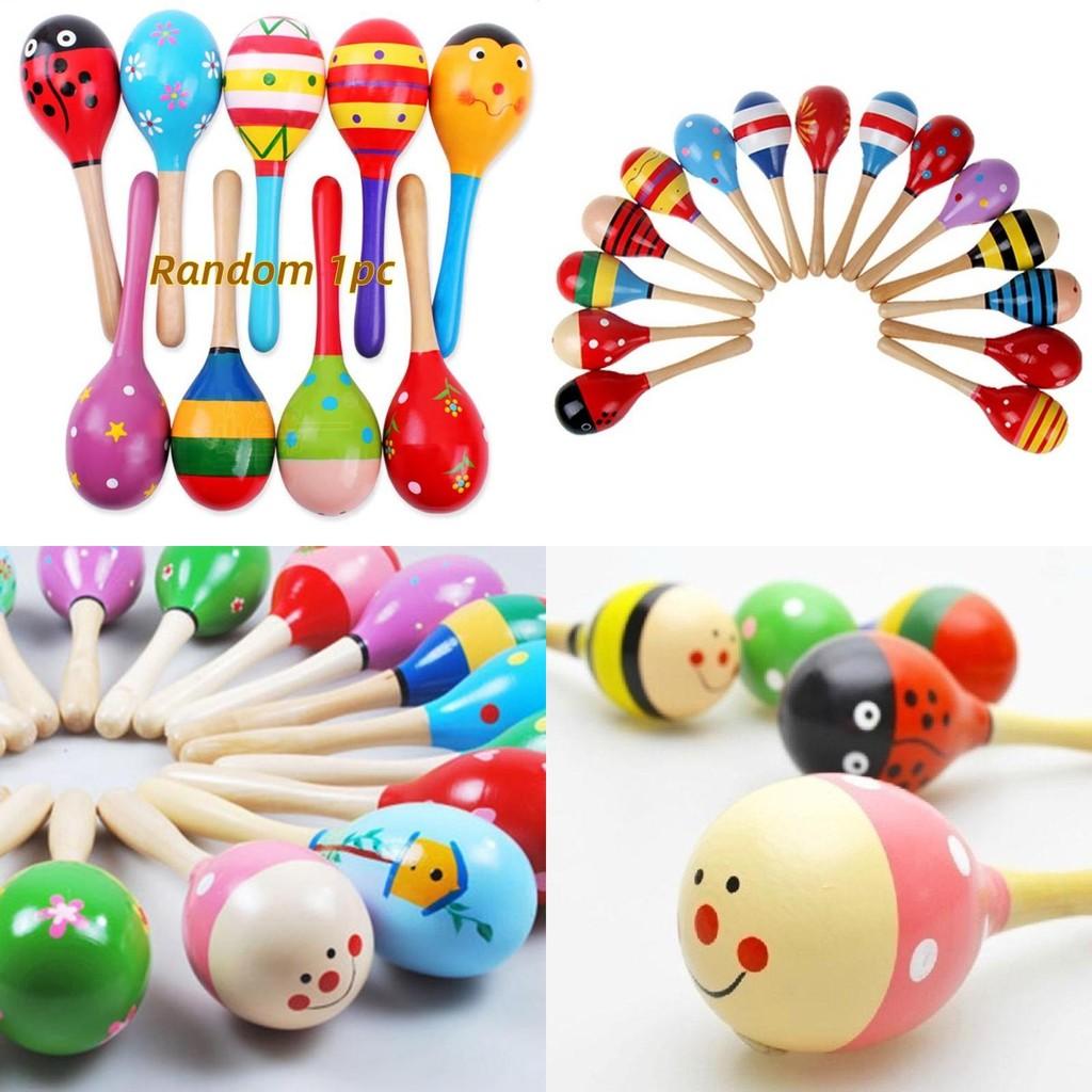 Wooden Shaker Rattle Musical Instrument For Baby Sensory Development And Playtime