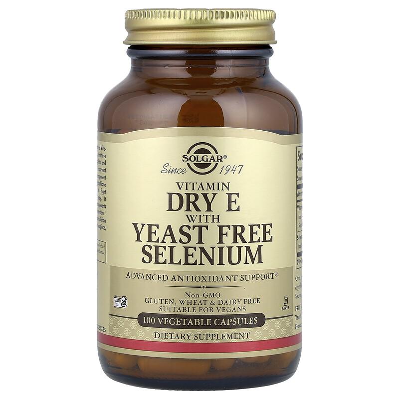 Vitamin Dry E with Yeast Free Selenium, 100 Vegetable Capsules