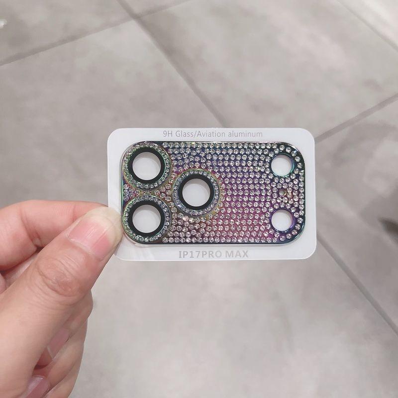 Luksusowa ręcznie robiona naklejka z cyrkoniami odpowiednia do folii na obiektyw iPhone 17Promax dla iPhone17Pro osłona tylnej kamery